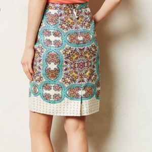 Anthropologie Maeve Mayola Pencil Skirt Paisley